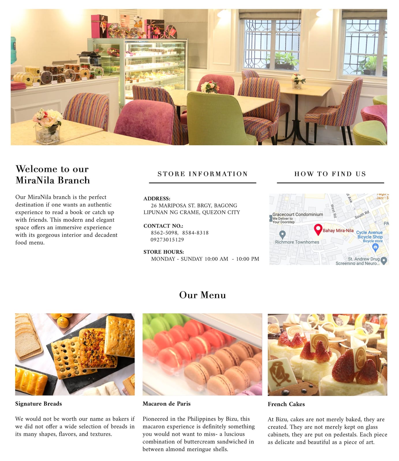 Bizu Le Petit Café at MiraNila