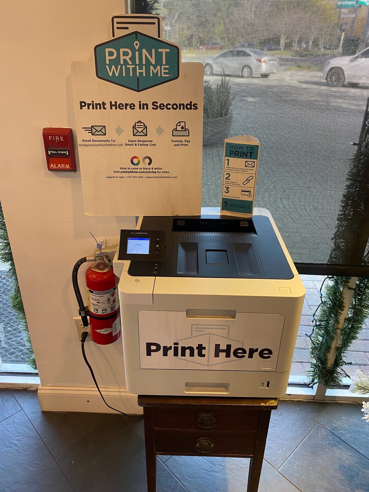 PrintWithMe Print Kiosk at The Blind Tiger Cafe - Westchase