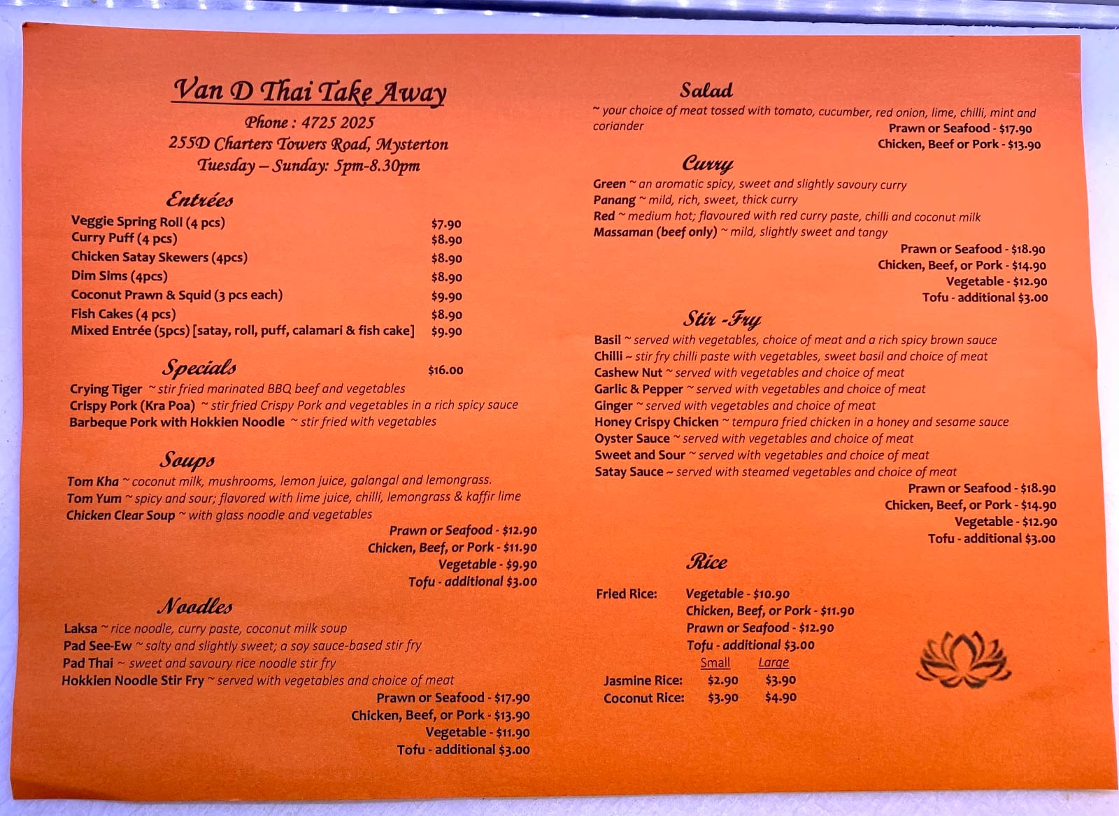 VR Cafe and Van D Thai Takeaway