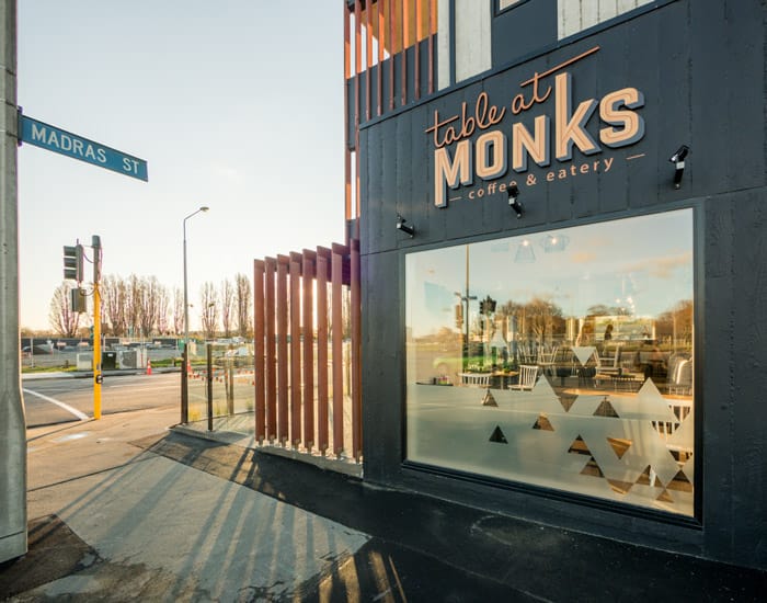 Table at Monks Coffee and Eatery