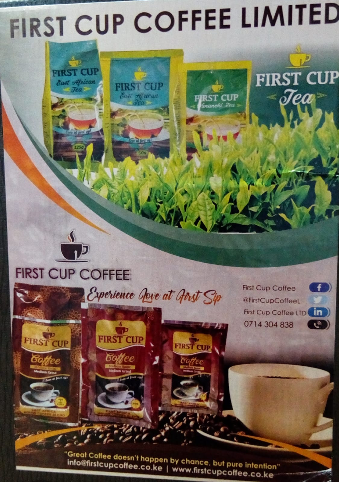 FIRST CUP COFFEE AND TEA