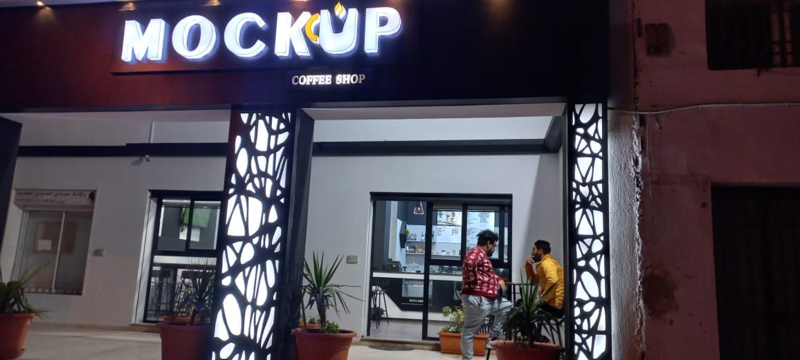 Mockup coffee shop