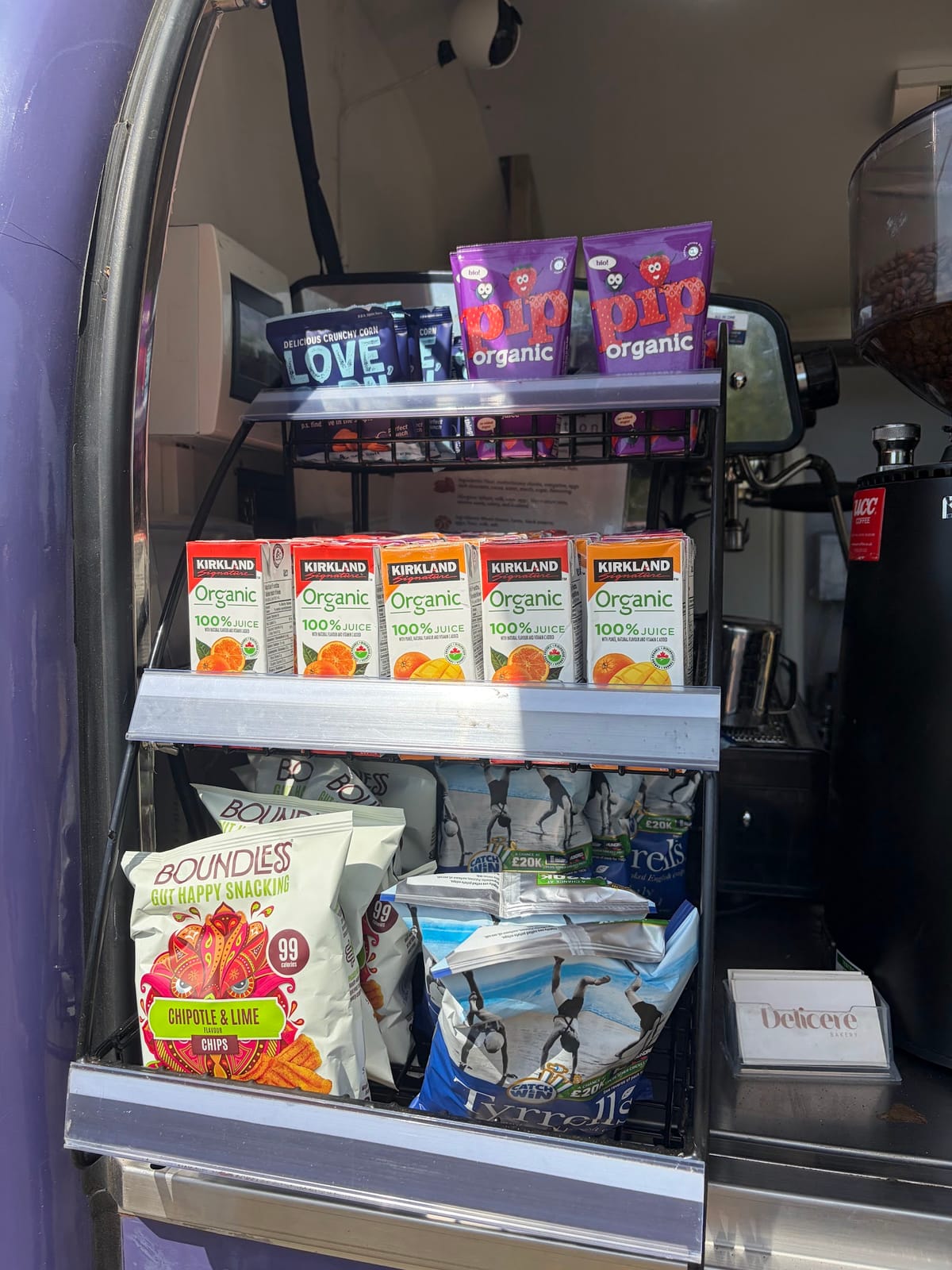 Purple coffee van