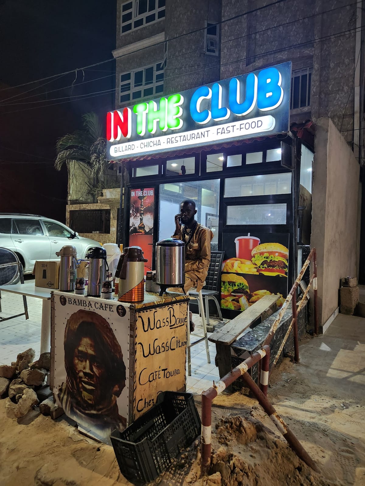 In the club
