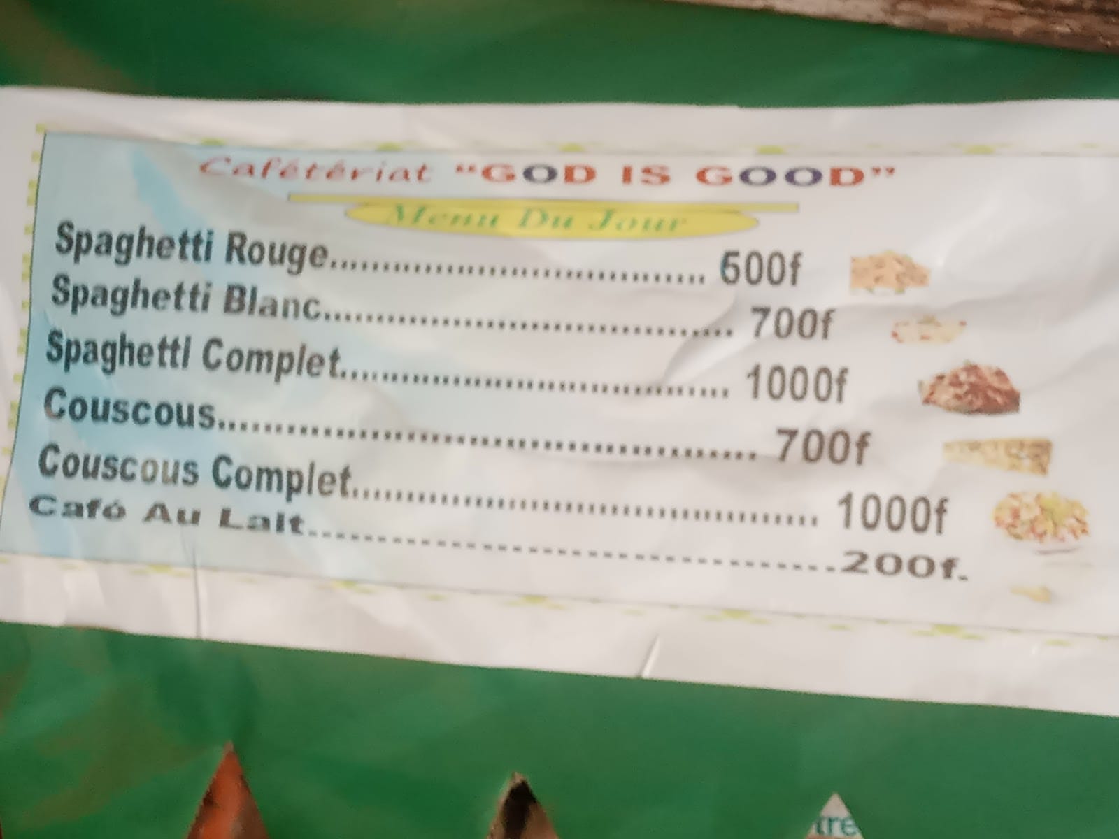CAFÉTÉRIAT GOD IS GOOD