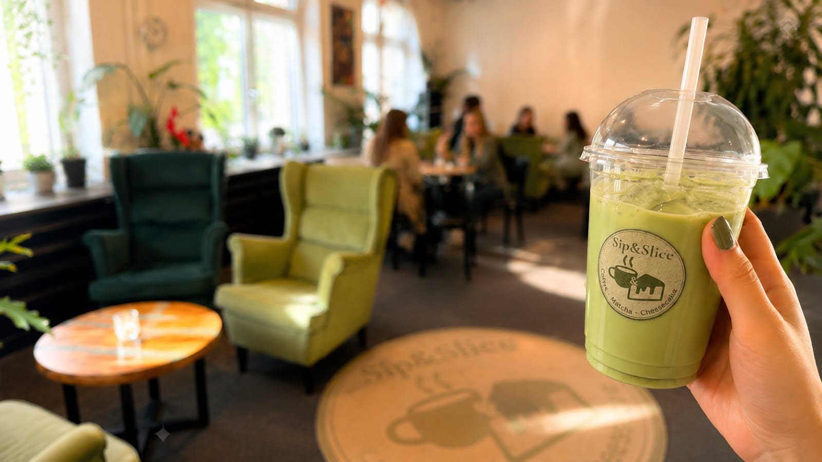 Sip & Slice Café / Matcha / Cheesecake