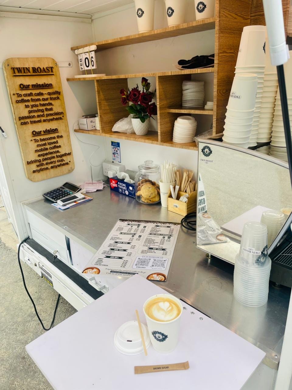 Twin roast coffee truck