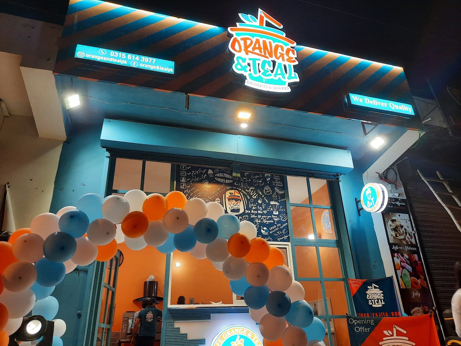 Cafe Orange & Teal